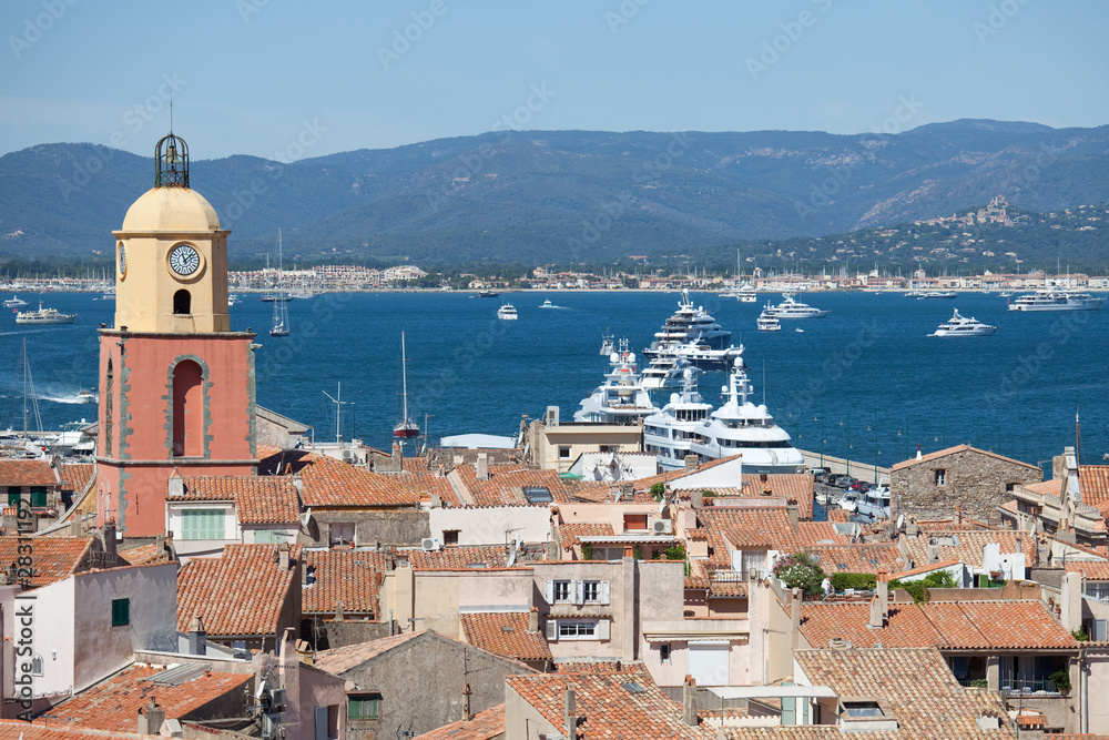 Saint-Tropez,close view on the city and harbor