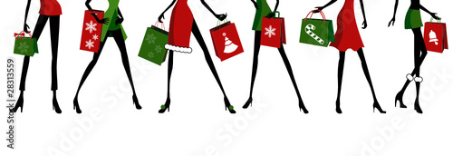 christmas shopping vector