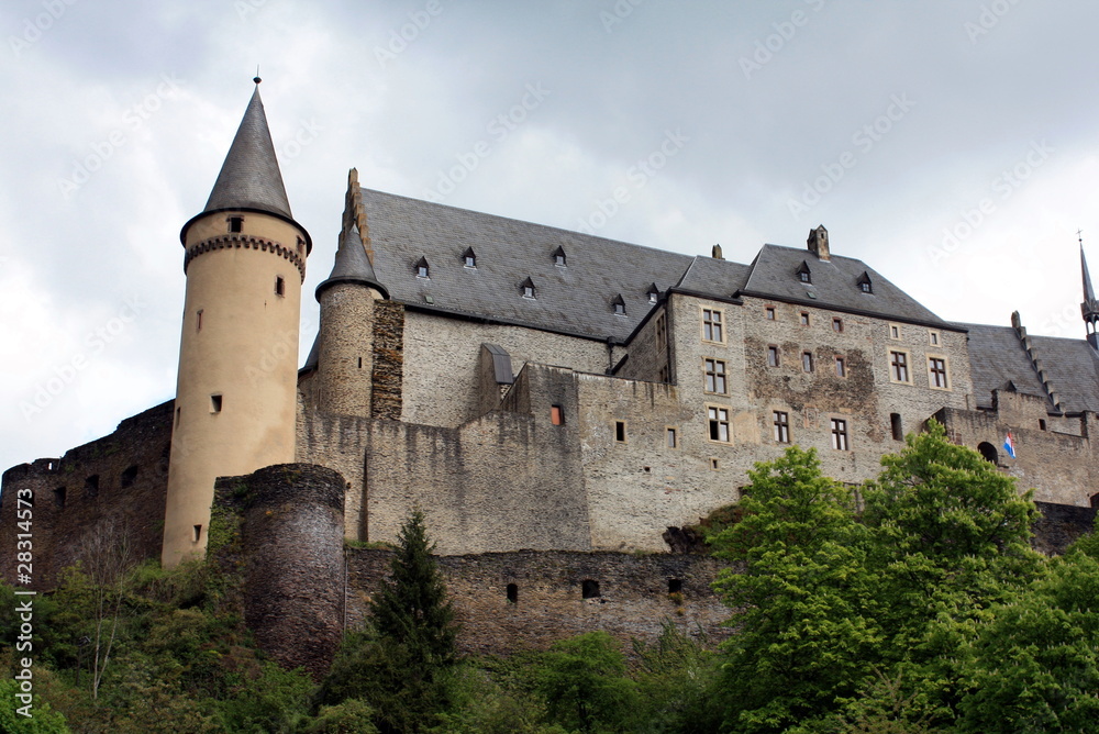Vianden castle in Vianden in Luxembourg