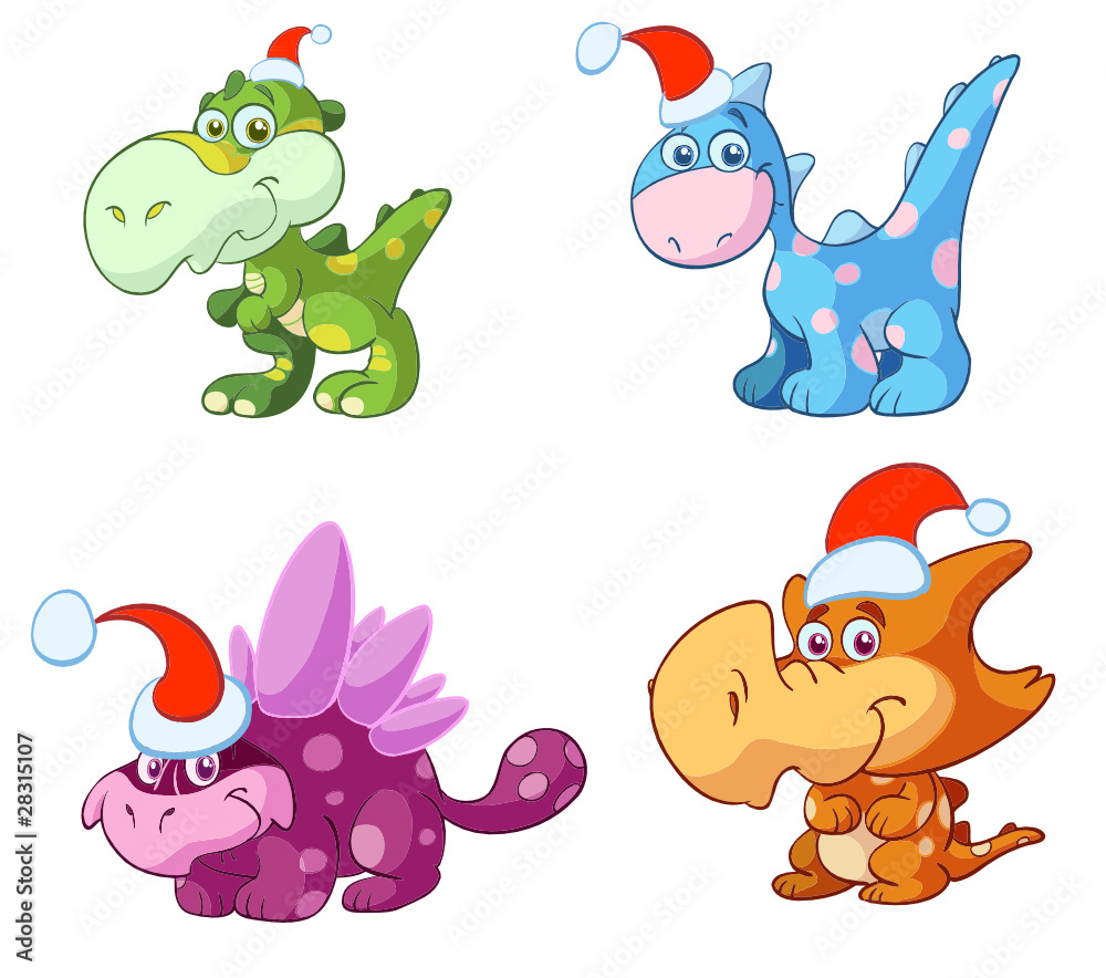 Obraz premium christmas baby dino's
