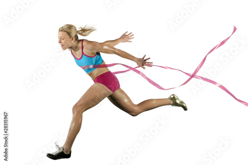 Plakat Sprinter Crossing the Finish Line