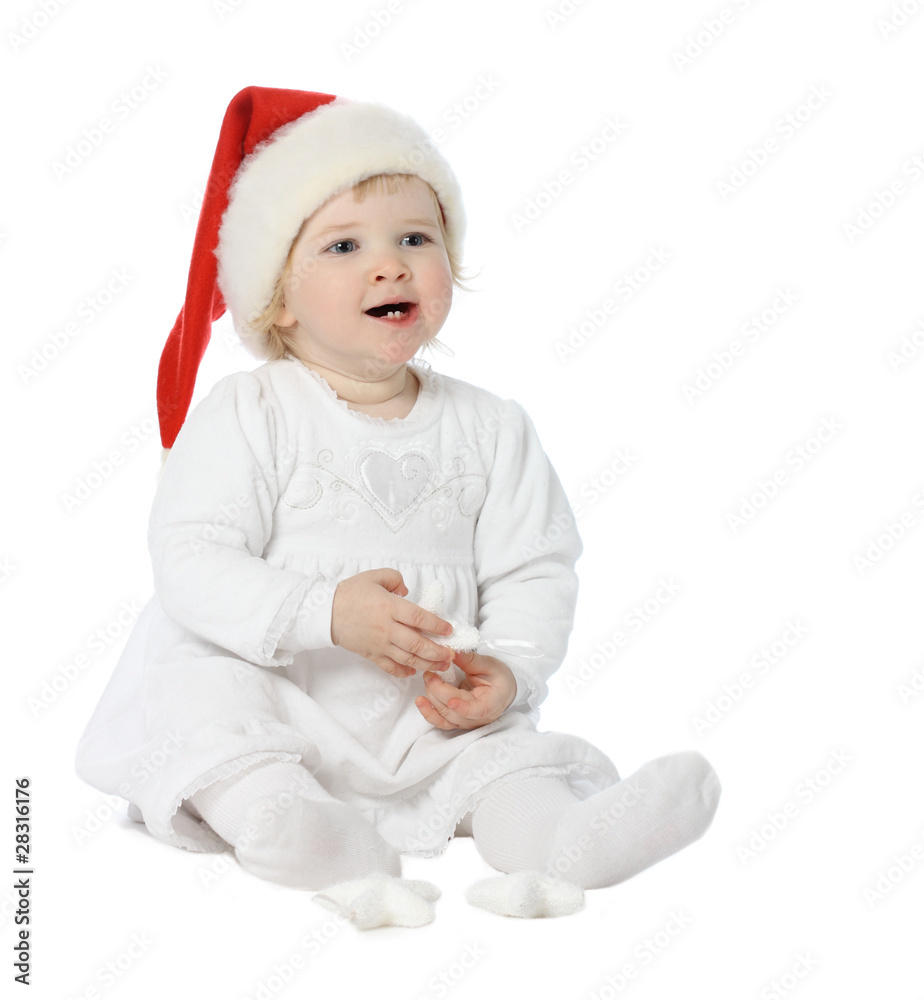 Cute baby in Santa's hat