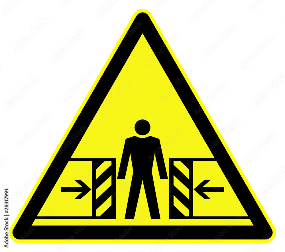 Risk of crushing warning