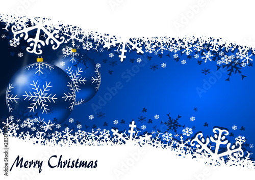 christmas background with christmas balls and snowflakes
