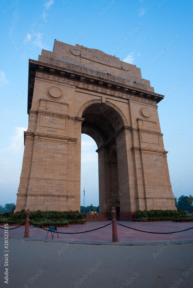 India Gate Evening Blue Sky Vertical India Gate Evening Blue Sky Vertical