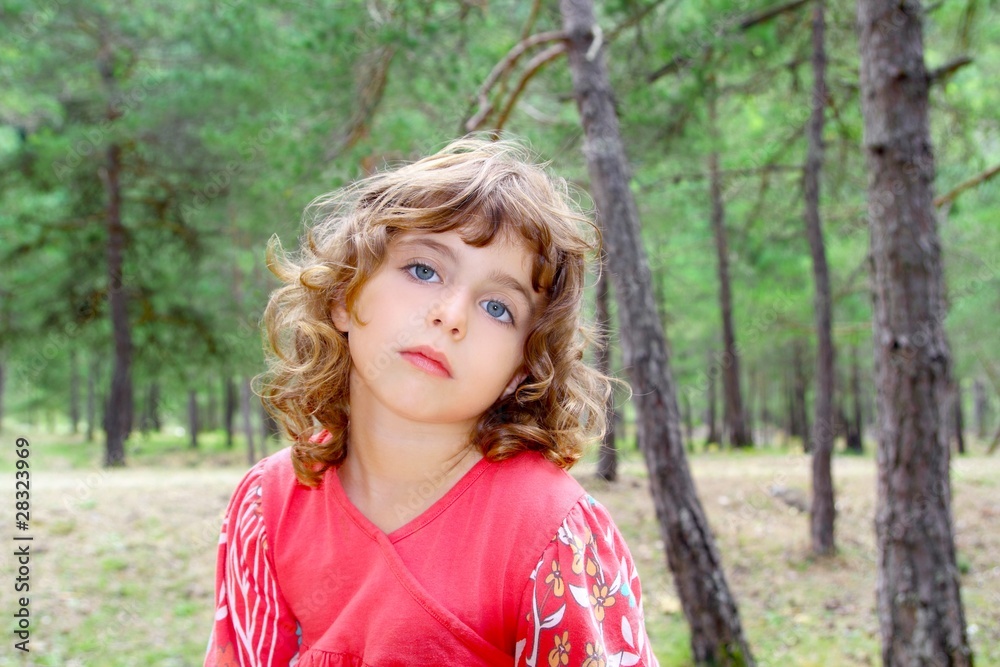 pensive girl in forest nature tree thinking gesture pensive girl in forest nature tree thinking gesture