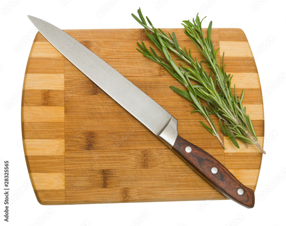 Rosemary on cutting board Rosemary on cutting board