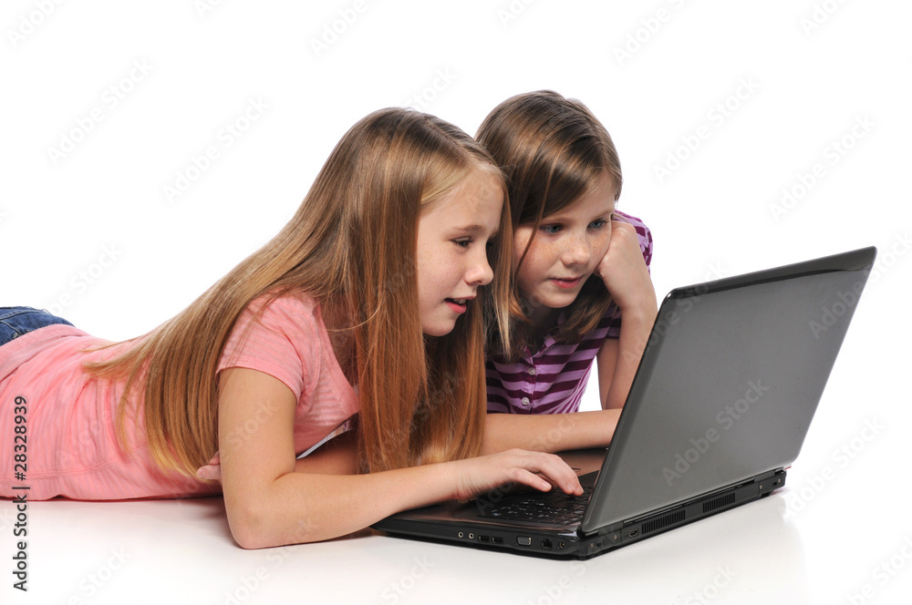 Two girls with a laptop