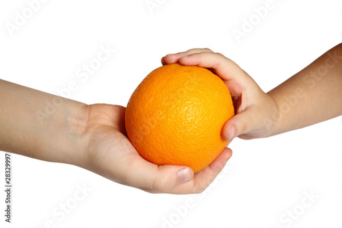 Isolated orange keep children