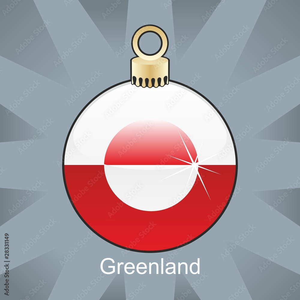 greenland flag in christmas bulb shape
