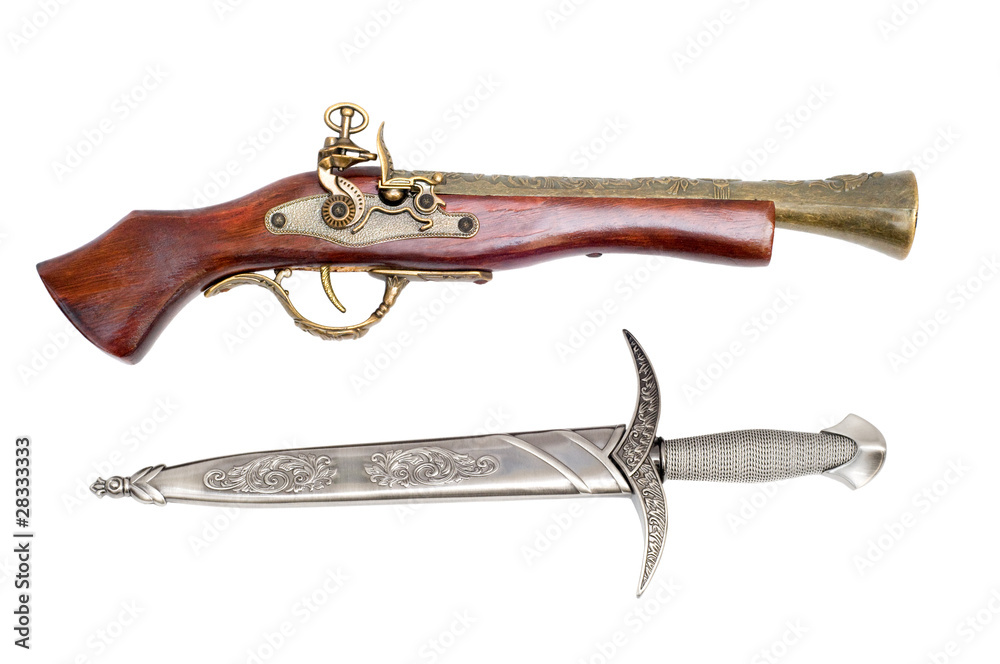 Tableau sur toile Pistol and dagger