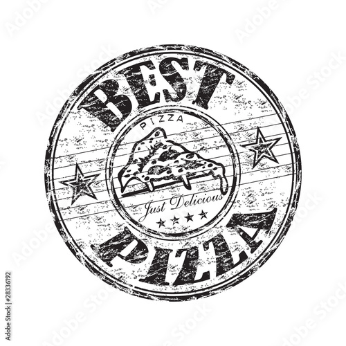 Best pizza black grunge rubber stamp