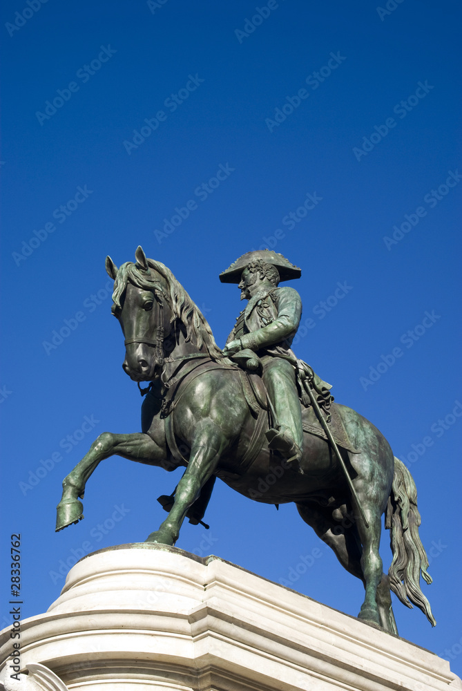 Equestrian statue of Emperor D. Pedro IV in Porto, Portugal