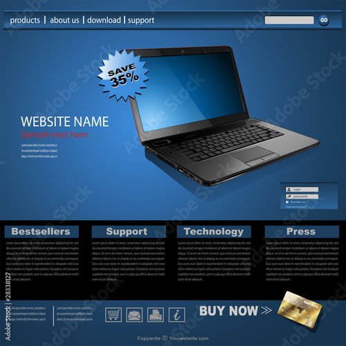 Website template for business, editable vector. photo