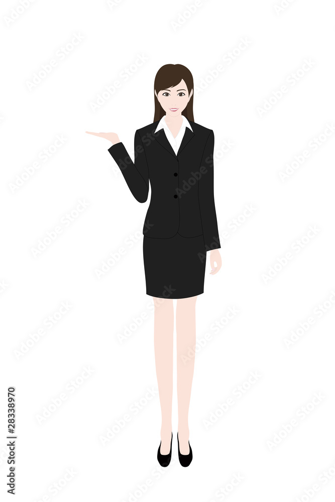 Business woman introducing something Business woman introducing something