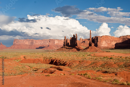 Storm clouds gather over Monument Valley