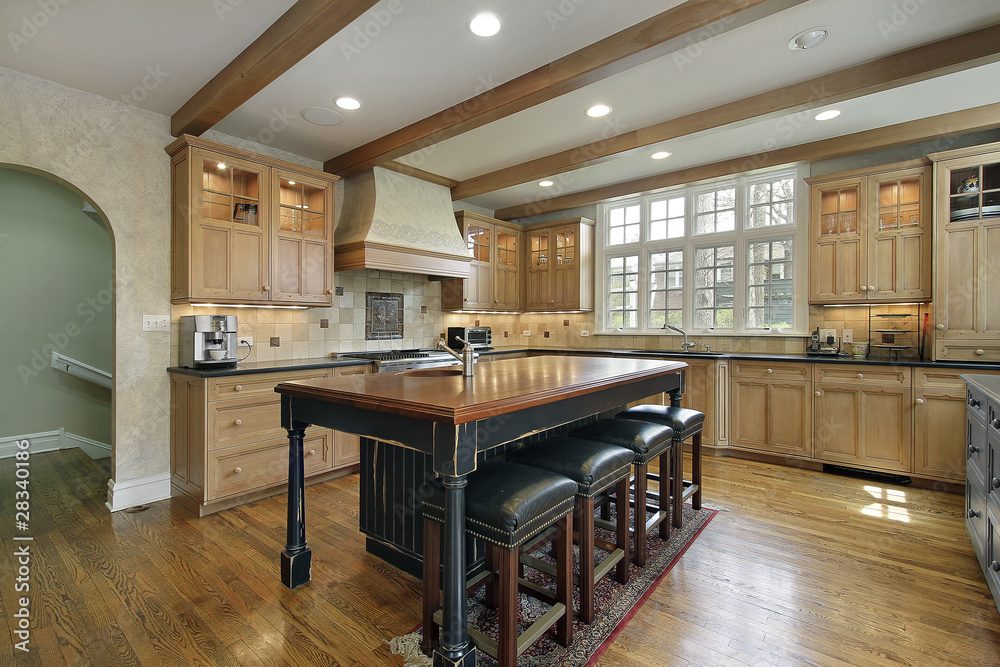 Naklejka premium Kitchen with center island