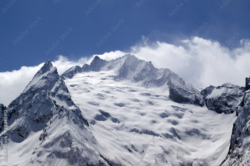 Glacier. Caucasus Mountains, Dombay.