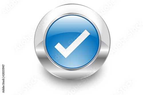 Metal Bubble button icon Tick