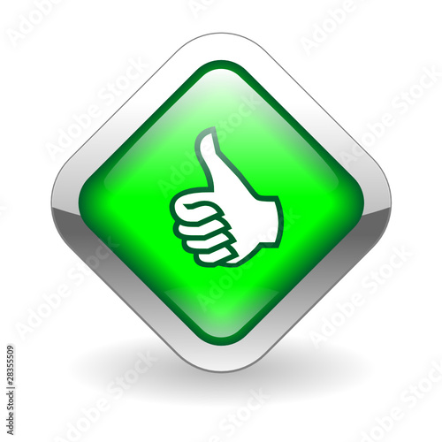 THUMBS UP Web Button (customer satisfaction like ok go yes vote)