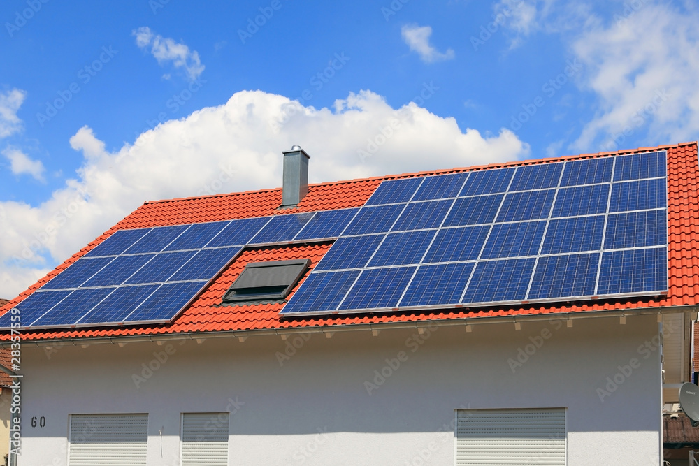 Naklejka premium Solar power system roof assembly 2