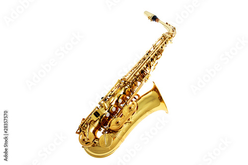 Saxophone isolated on white