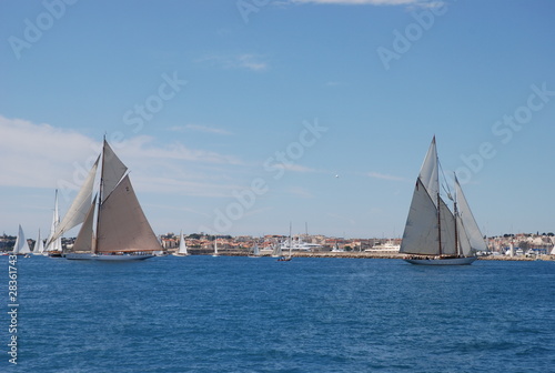 Classic wooden sailing Yacht Regatta