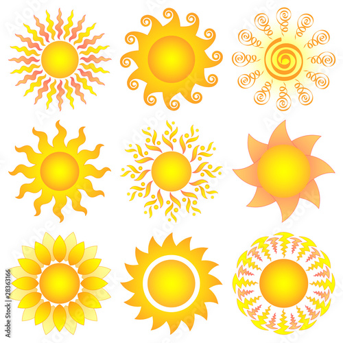 bright symbolic vector sun collection