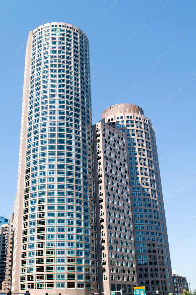Boston city - 7 Sep - panorama with skyscrapers