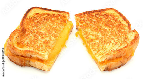 Grilled Cheese Sandwich Isolated On White