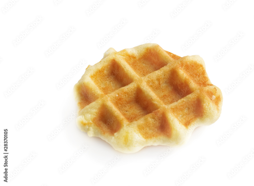 Belgian waffle isolated on a white background Belgian waffle isolated on a white background