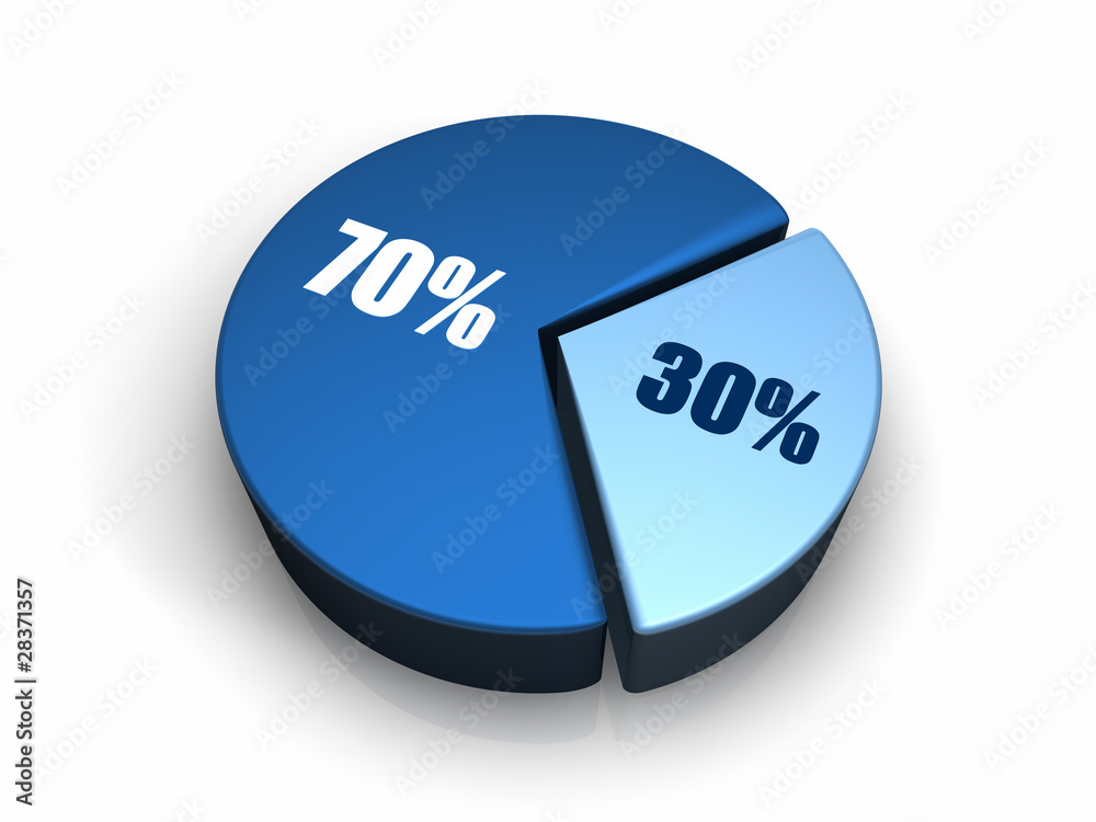 blue-pie-chart-30-70-percent-stock-illustration-adobe-stock