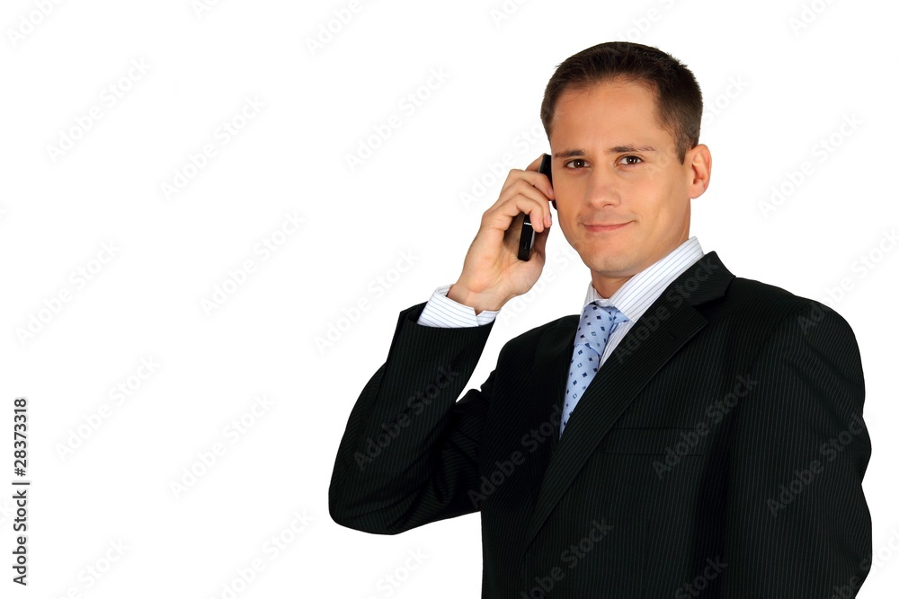 Young handsome business man making a smartphone call Young handsome business man making a smartphone call