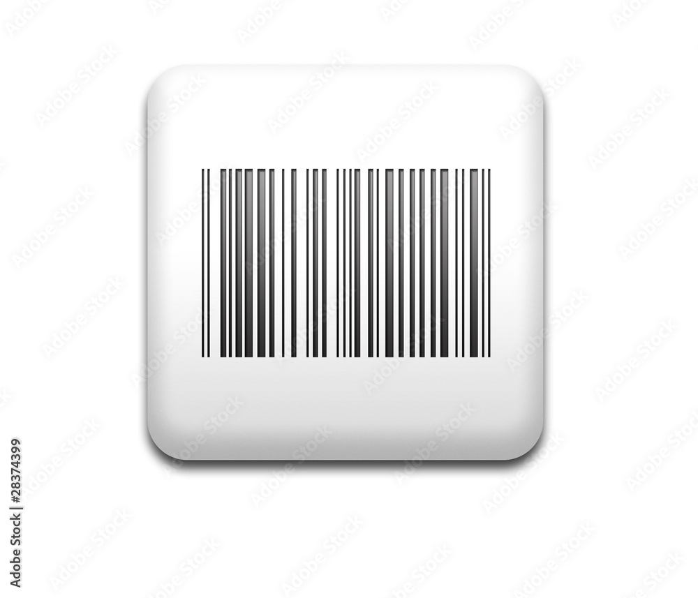 Boton cuadrado blanco codigo de barras Boton cuadrado blanco codigo de barras