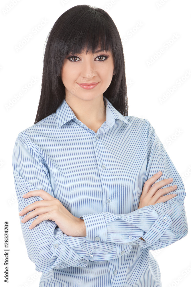 Young business woman isolated on the white background Young business woman isolated on the white background