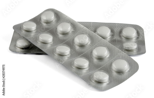 Blister of medication isolated over white
