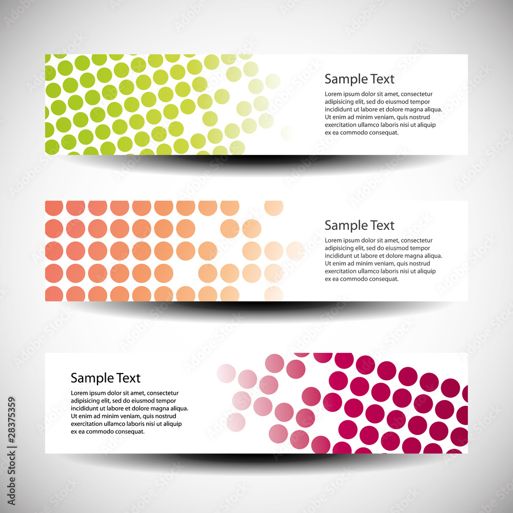 Colorful vector set of tree header design