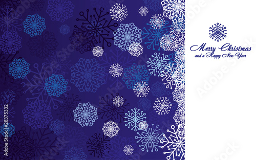 Blue christmas background with snowflakes, vector