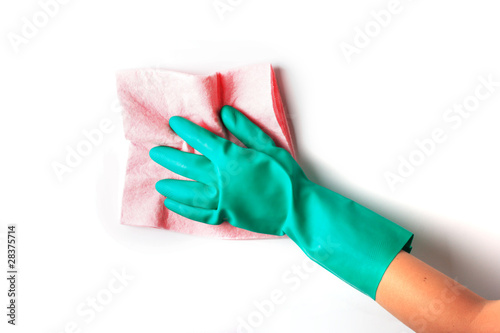 Using a dishcloth for wiping