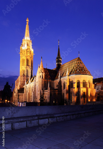 Budapest Matthias Church at night