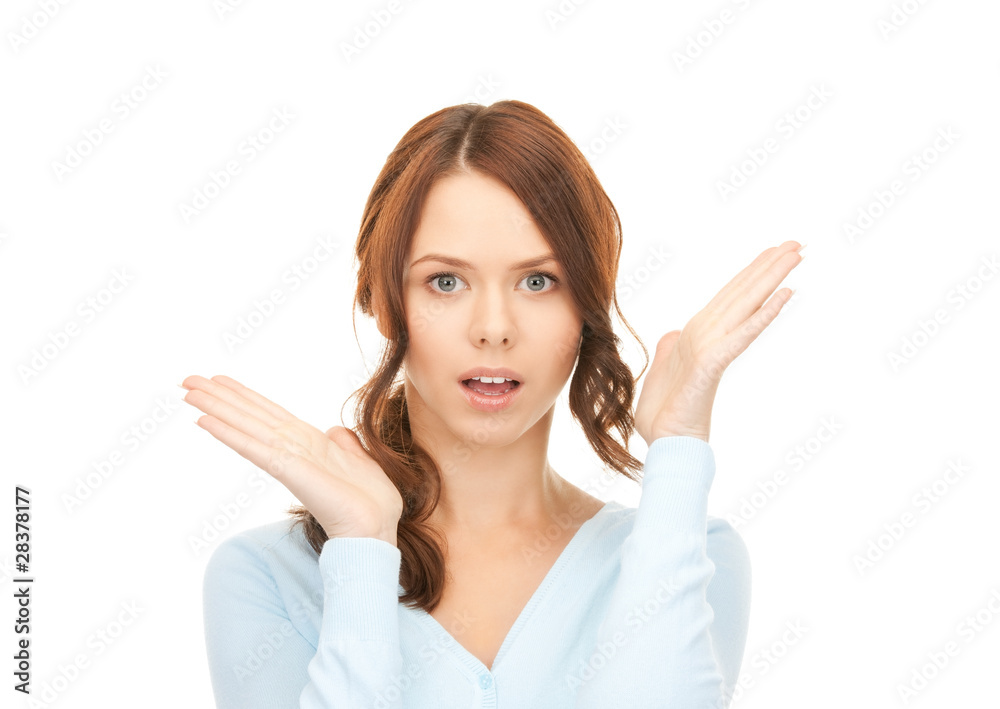 woman with facial expression of surprise woman with facial expression of surprise