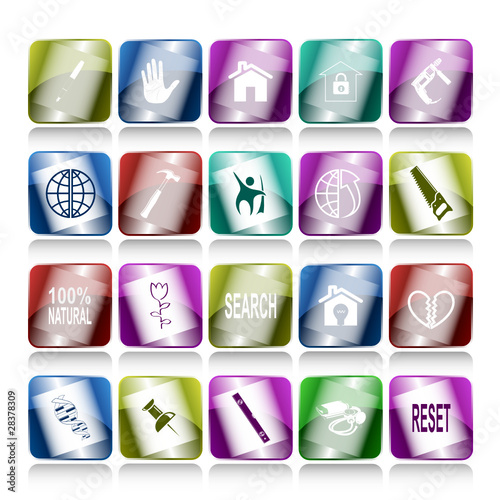 Vector set of internet buttons. 20 elements.