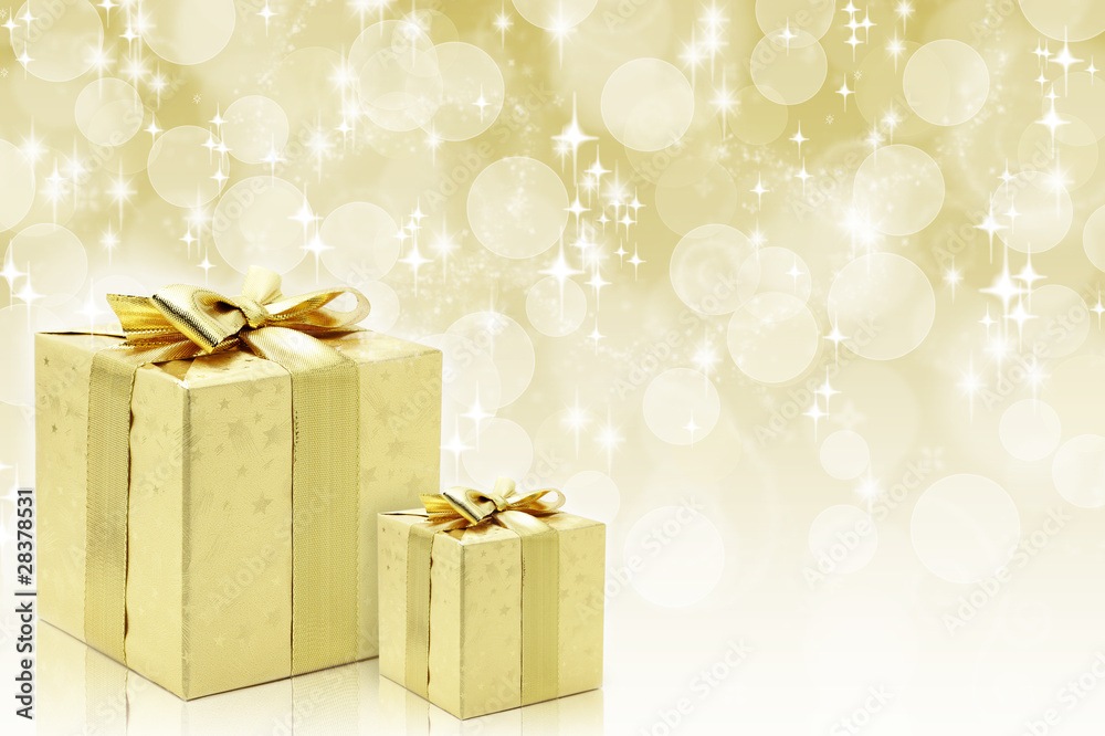 Golden Christmas presents Golden Christmas presents