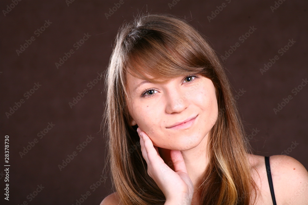 Fototapeta premium Brunette Woman With Healthy Hairs