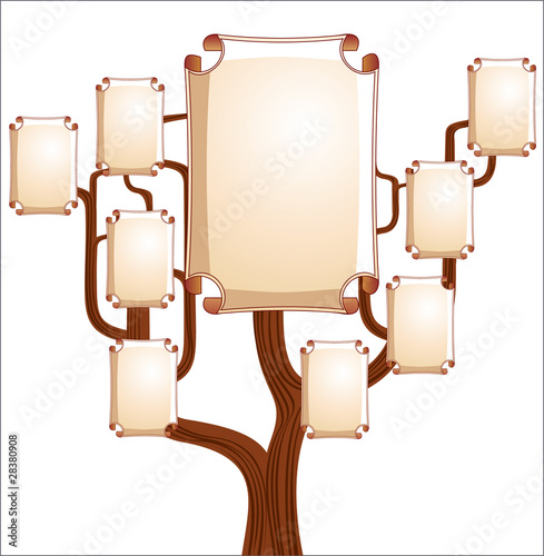 Family branchy tree with empty emblems
