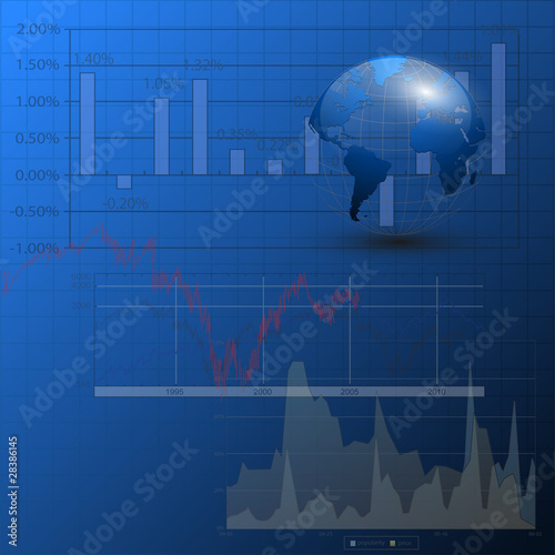 Business background with financial diagrams.