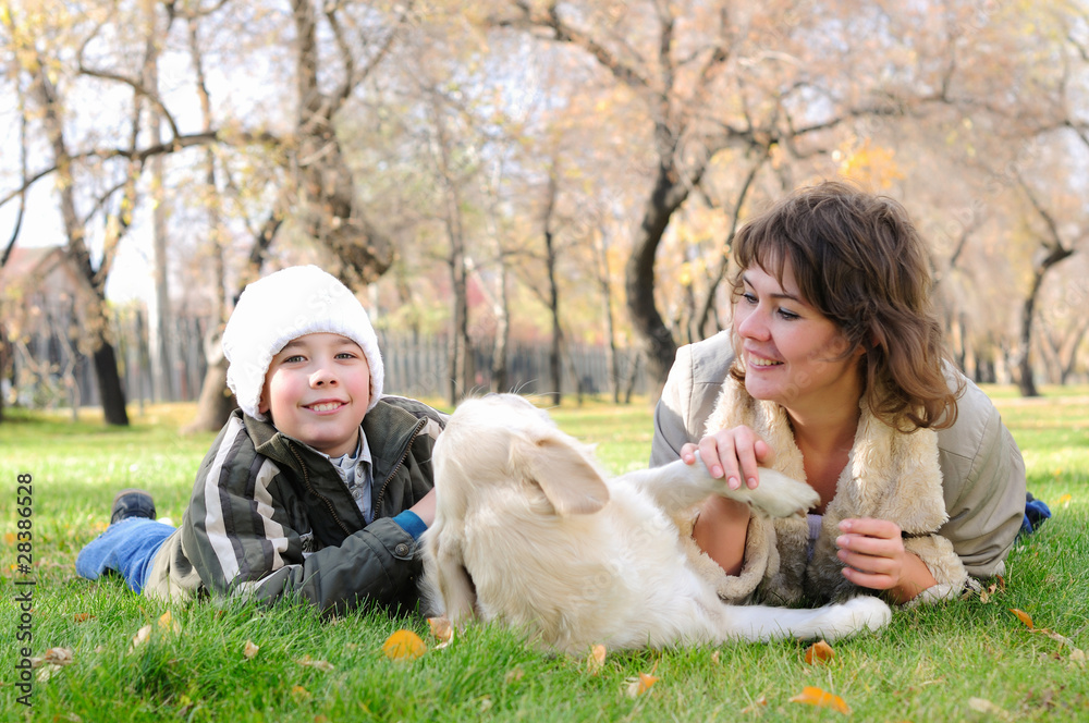 Fototapeta premium Mother and son together having fun