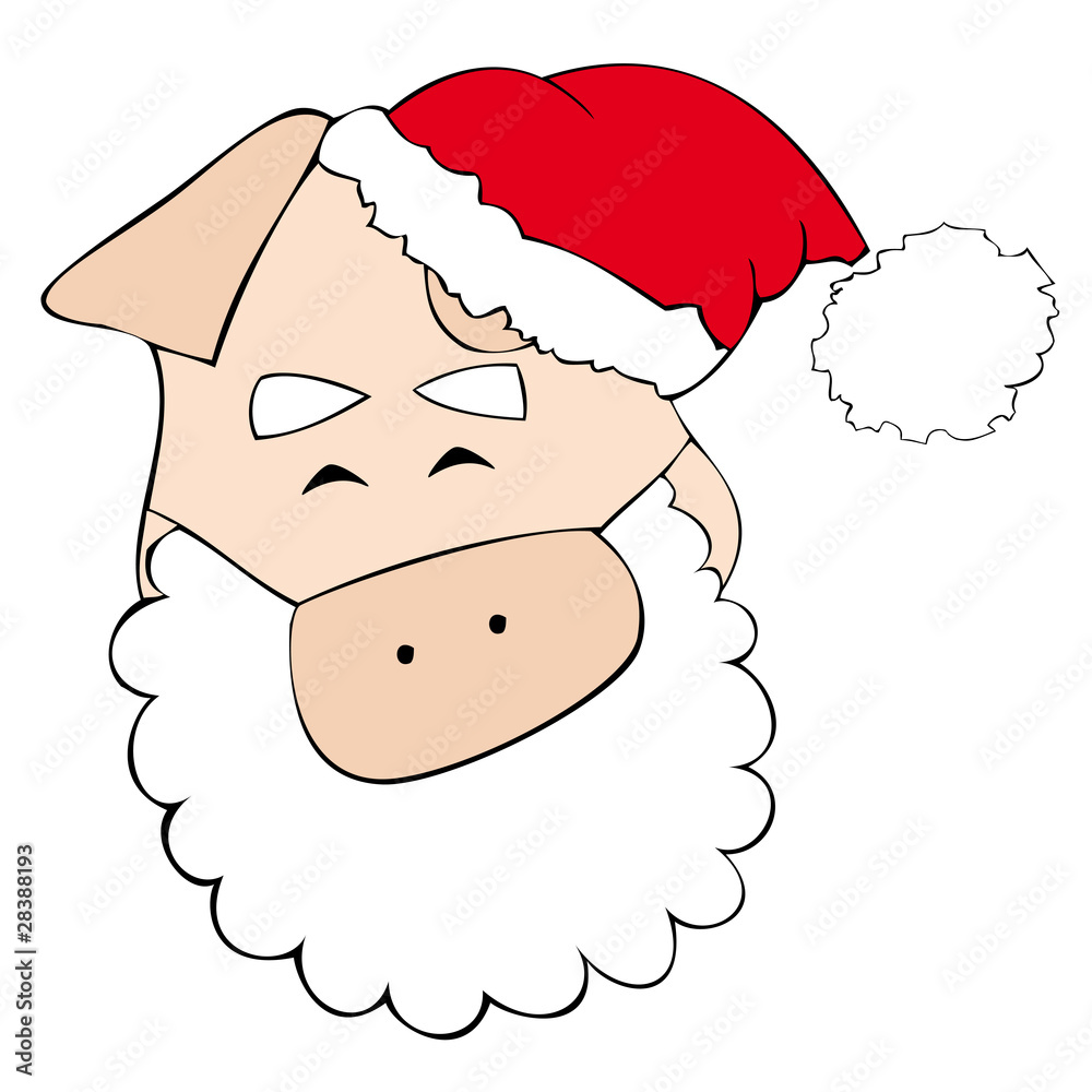 Fototapeta premium Santa Claus pig smiling.
