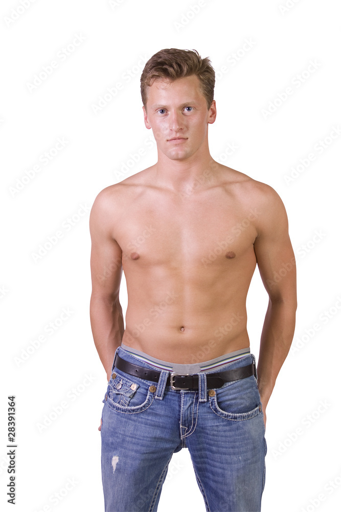Portrait of handsome male model isolated on white background Portrait of handsome male model isolated on white background