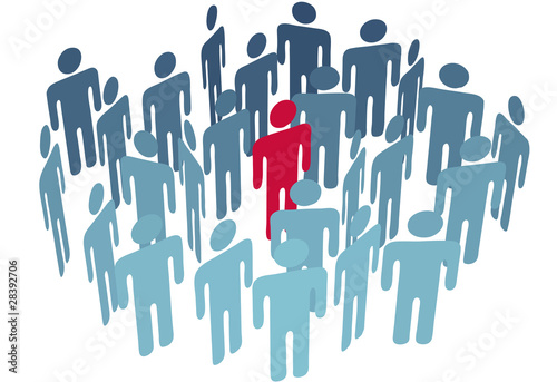 Key man center figure in group company people